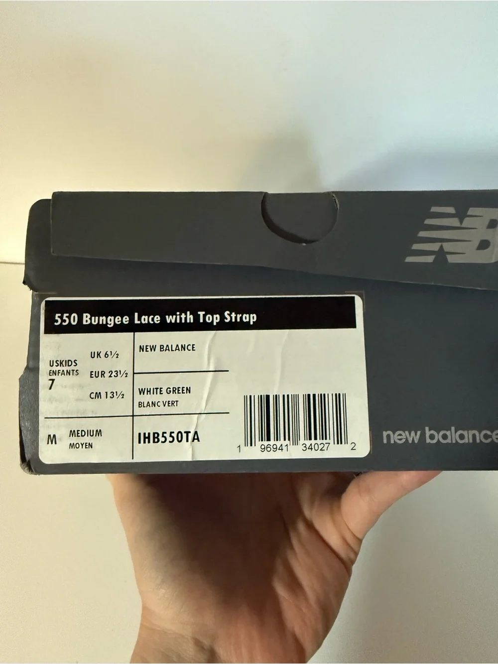 New Balance Kids 550 Velcro Sneakers - White & Dark Green